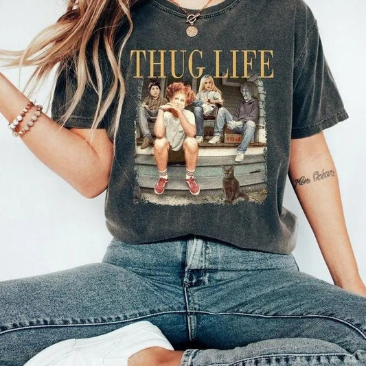 Thug Life Halloween Bad Witches Shirt, Retro Witches Movie T-shirt, Vintage 90s style top clothing, Unisex graphic Streetwear shirts