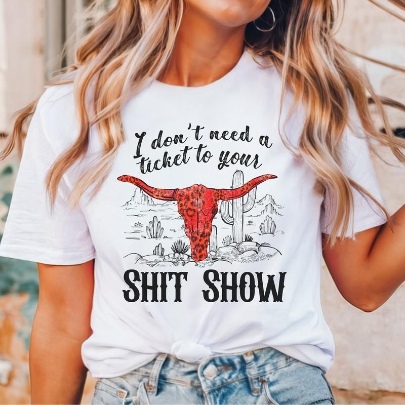 Ticket To Your Sh!t Show T Shirt, Country Music Lover, Western Vibes, K0e WetzeI 2024 Concert Tour, Unisex Short Sleeve Tee Shirt, Casual Clothing