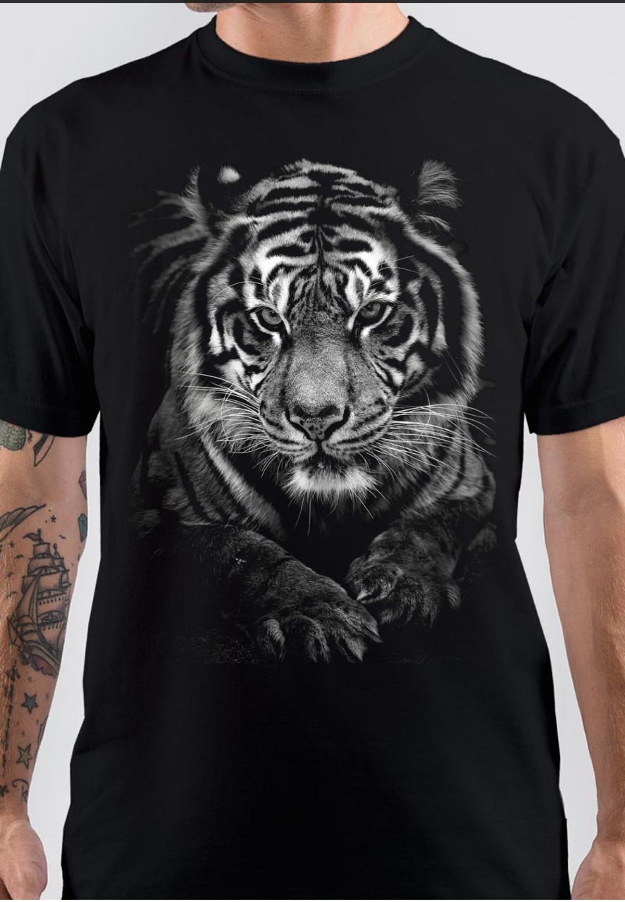 Tiger Black T-Shirt Hoodie, Sweatshirt | CoreVibeTees.com