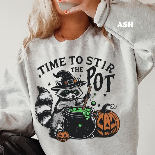 Time to Stir the Pot Crewneck  ~ Unisex Apparel Relaxed Fit Printed In The USA Clothing Womenswear Casual Comfort Cotton Top Athletic Boho Chic Everyday Suits