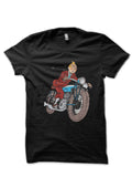 Tintin Bike Black Half Sleeve T-Shirt Hoodie, Sweatshirt | CoreVibeTees.com