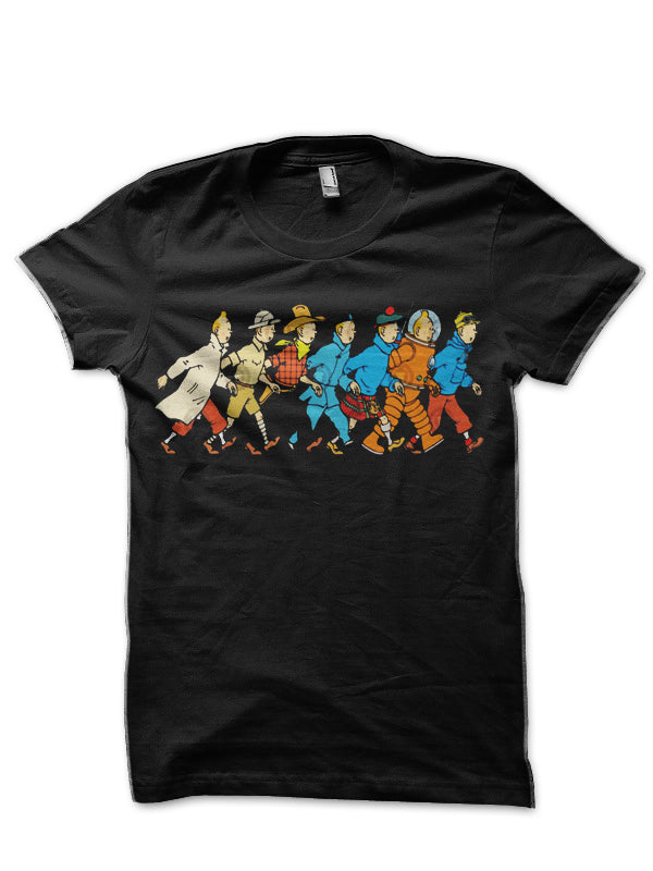 Tintin Black Half Sleeve T-Shirt Style003 Hoodie, Sweatshirt | CoreVibeTees.com