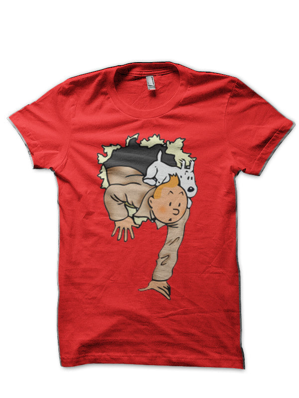 Tintin Window Red Half Sleeve T-Shirt Hoodie, Sweatshirt | CoreVibeTees.com
