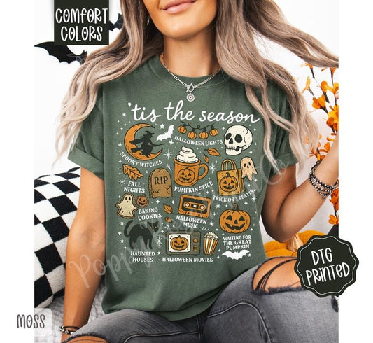 Tis The Season Shirt Comfort Colors, Trendy Halloween Tshirt