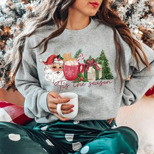 Tis The Season Sweatshirt, Christmas Tis The Season Sweatshirt, Merry Christmas Sweatshirt, Christmas Sweatshirt, Cute Winter Sweatshirt Cotton Crewneck