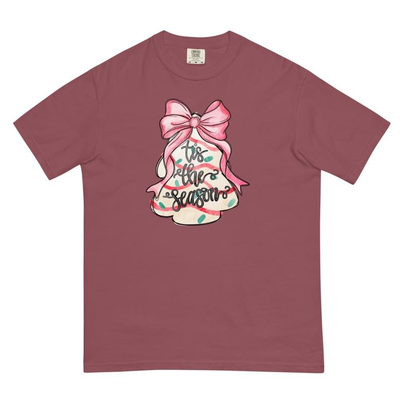 Tis the Season Christmas Cake Shirt - Comfort Colors Unisex Apparel Relaxed Fit Printed In The USA Clothing Womenswear Casual Comfort Cotton Top Athletic Boho Chic