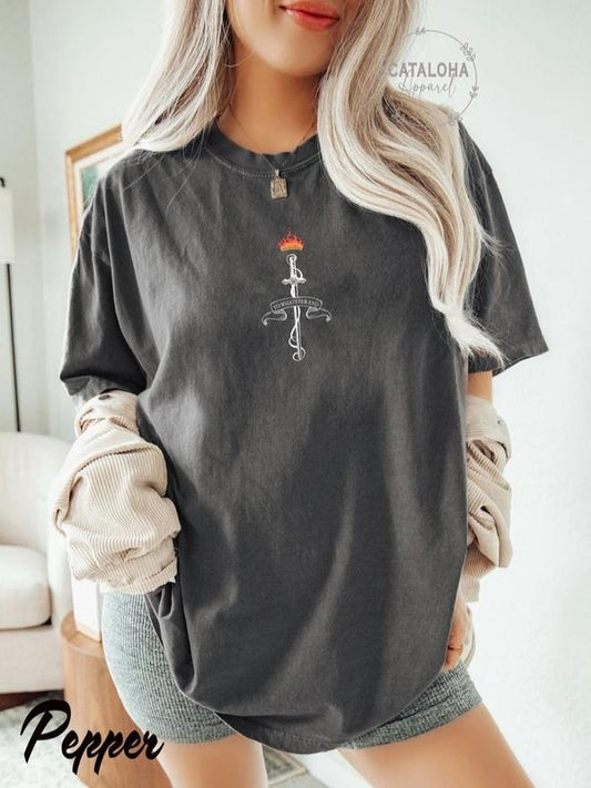To whatever end, Sarah J. Maas ToG Aelin, Aelin shirt, Fireheart t-shirt, Aelin rowan shirt, You do not yield tee, Fireheart shirt,SJM merch  Shortsleeve Cotton Crewneck Casual Basic