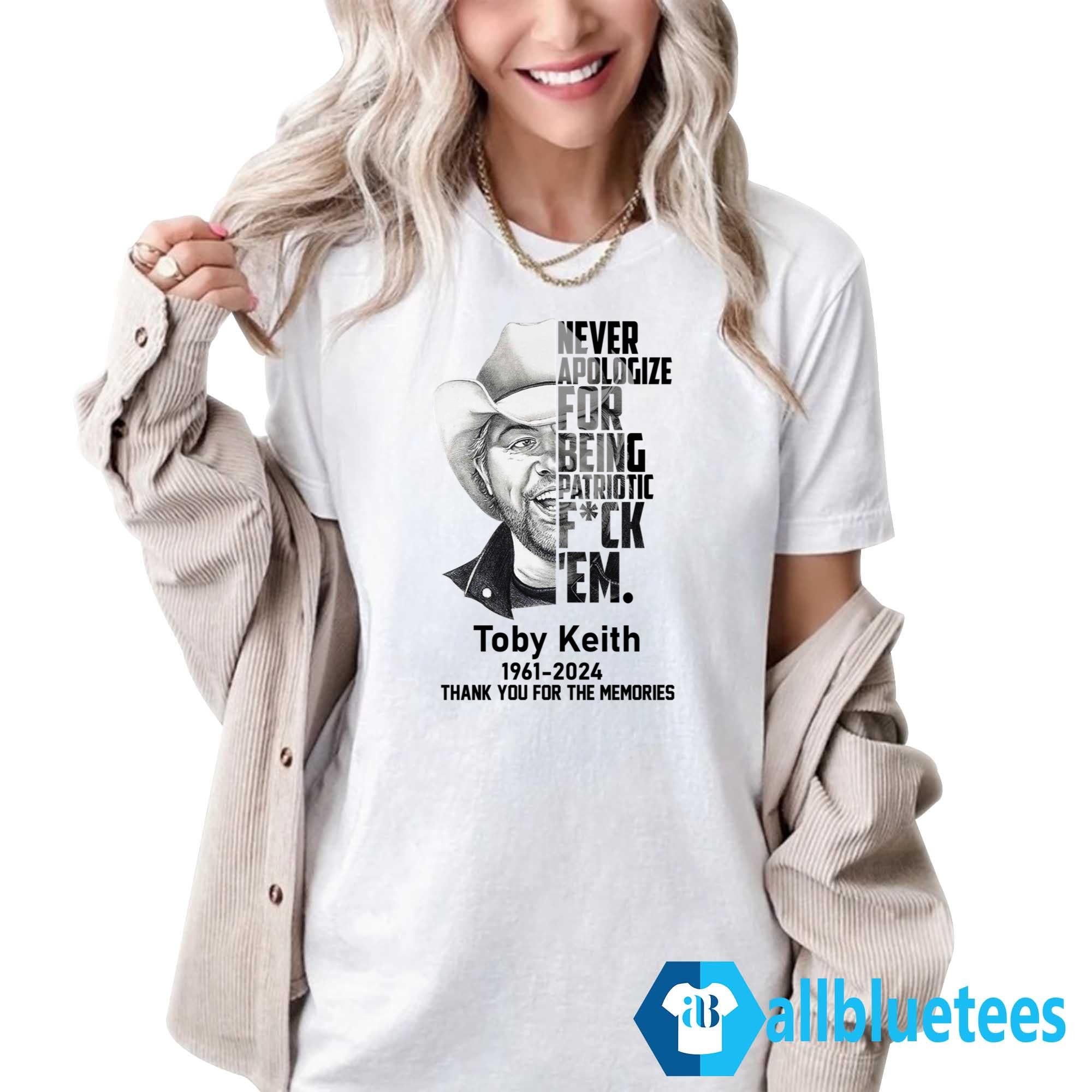 Toby Keith Never Apologize For Being Patriotic Shirt