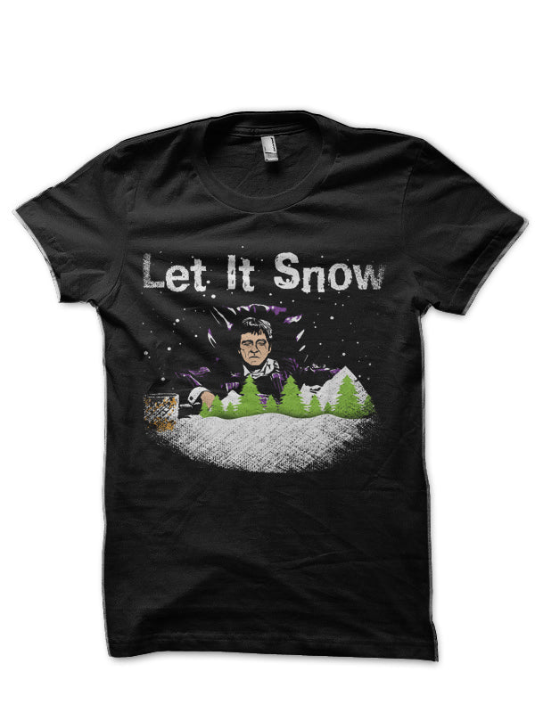 Tony Montana Let It Snow Black T-Shirt Hoodie, Sweatshirt | CoreVibeTees.com