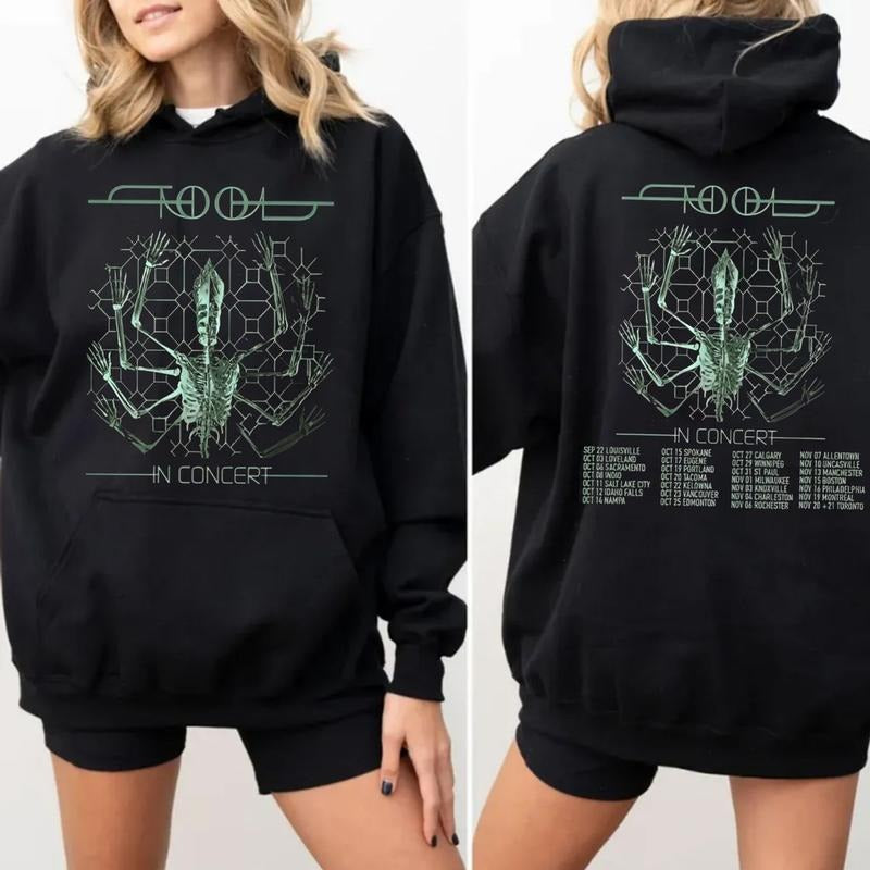Tooll In Concert 2 Sided Hoodie, Alternative Shirt, Metal Music Merch, Concert Outfit, Unisex Sweater Pullover Tee