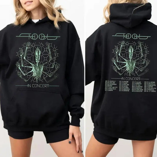 Tooll In Concert 2 Sided Hoodie, Alternative Shirt, Metal Music Merch, Concert Outfit, Unisex Sweater Pullover Teestyle{n002}2