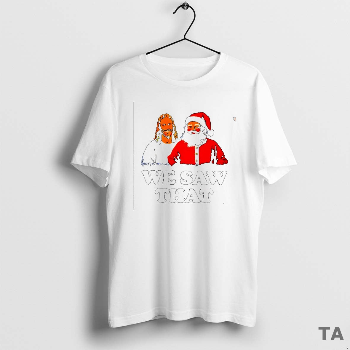 Top Jesus And Santa We Saw That Christmas T Shirt Sweater Hoodie, Sweatshirt | CoreVibeTees.com