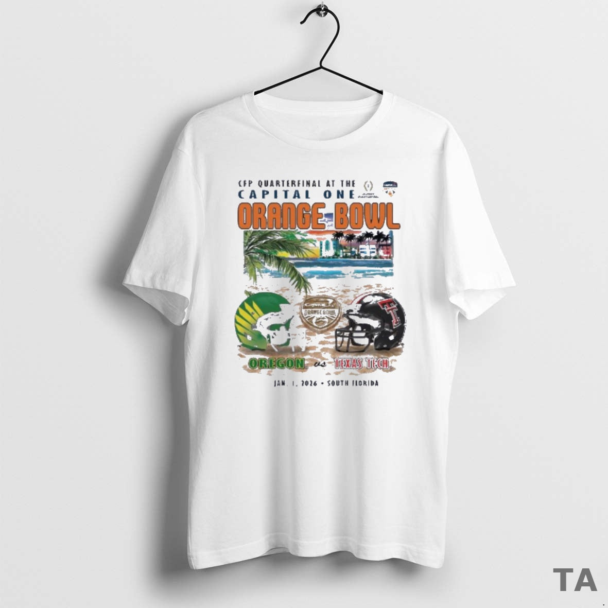 Top Oregon Vs Texas Tech 2026 Orange Bowl Sobe Showdown Beach T Shirt Sweater Hoodie, Sweatshirt | CoreVibeTees.com