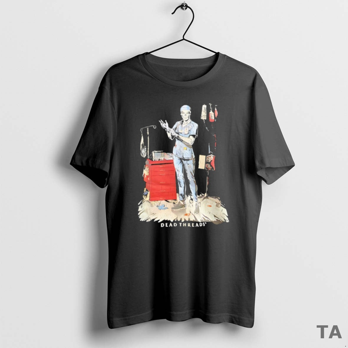 Top Skeleton Nurse Put On Gloves Dead Threads T Shirt Sweater Hoodie, Sweatshirt | CoreVibeTees.com