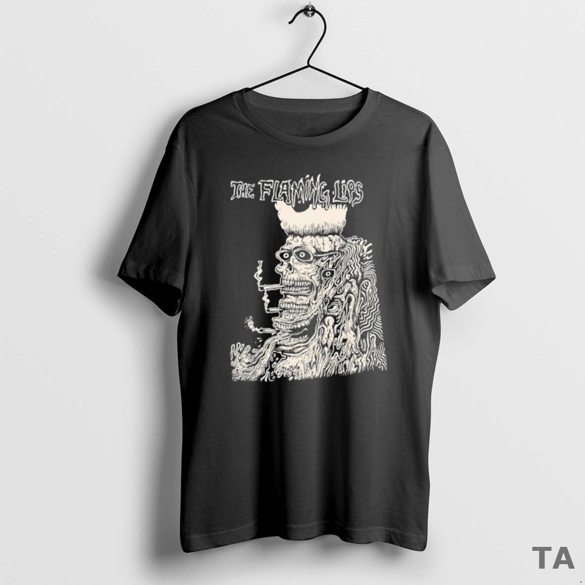 Top The Flaming Lips Band Skeleton Smoking T Shirt Sweater Hoodie, Sweatshirt | CoreVibeTees.com