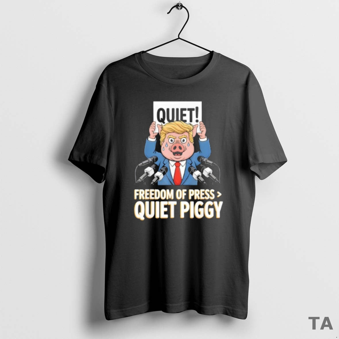 Top Trump Pig Quiet Freedom Of Press Quiet Piggy Funny T Shirt Sweater Hoodie, Sweatshirt | CoreVibeTees.com