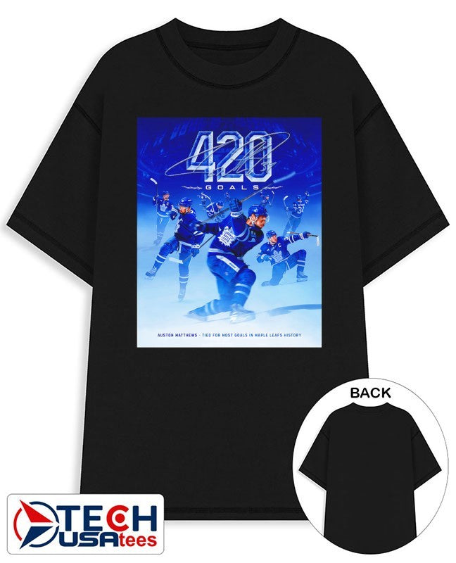 Toronto Maple Leafs 420 Goals Auston Matthews signature shirt
