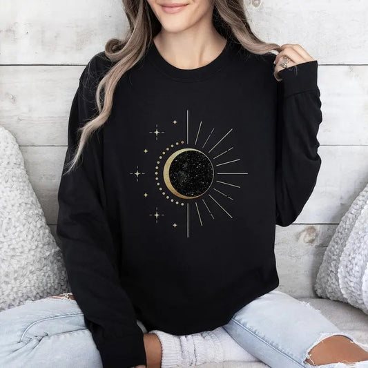 Total Solar Eclipse Long Sleeve Shirt | Path of Totality | Countdown to Totality | Celestial Shirt | Astronomy Sun Shirt | Moon Phases Shirt