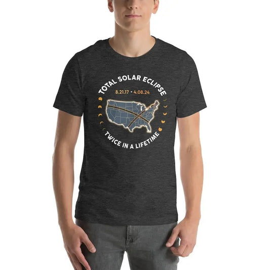 Total Solar Eclipse Twice In A Lifetime 2017 2024 Shirt, April 8 2024, USA Map, Path of Totality shirt
