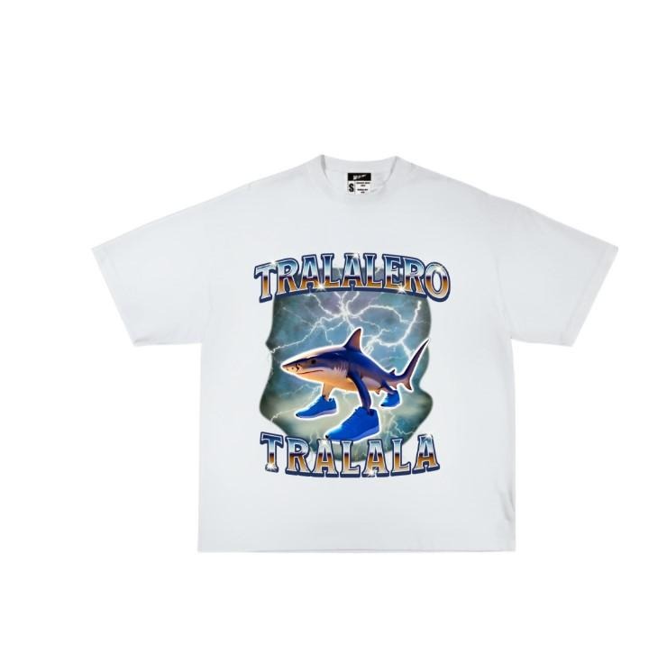 Tralalero Tralala Funny Shark Meme T-shirt, Shark With Shoes Meme Shirts Classic Cotton