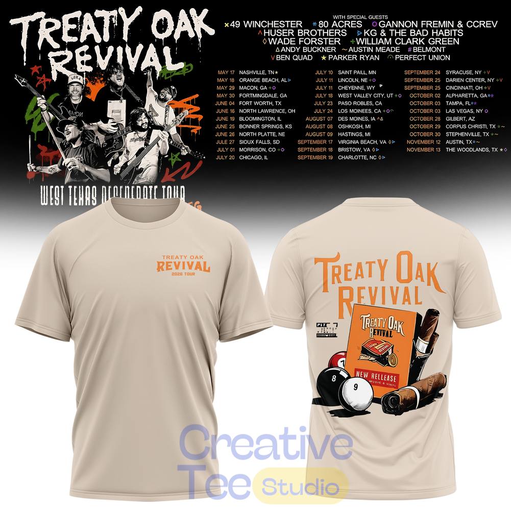 Treaty Oak Revival West Texas Degenerate Tour 2026 Special Tee Hoodie