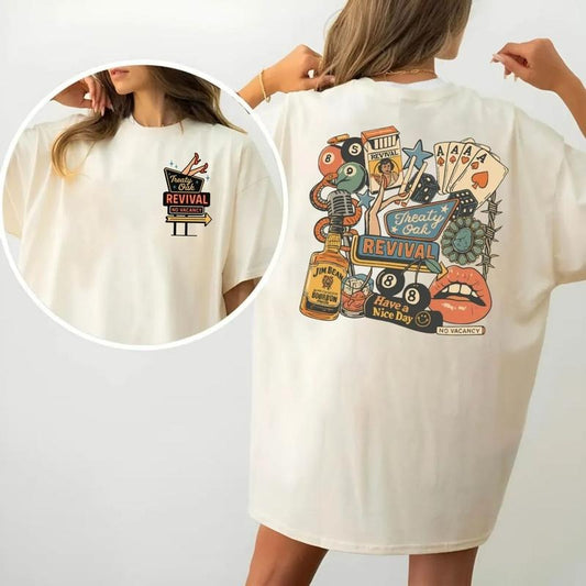 Treaty Oakk Western Tour T Shirt 2 Sided, Vintage Music Country Style Shirt, Retro Bar Cowboy Graphic Tee, Revival Sweatshirt Hoodie, Unisex Sweater Pullover Tee