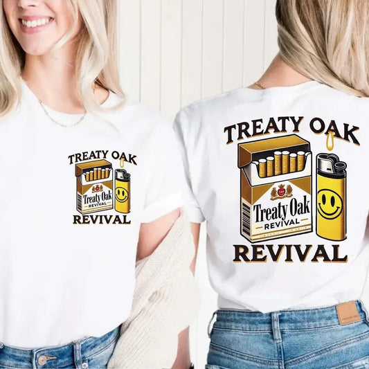 Treatyy 0ak RevivaI Both Sides Tee, Country Music Top, Pop Culture Tee, Unisex Short Sleeve Tee Shirt, Casual Clothing