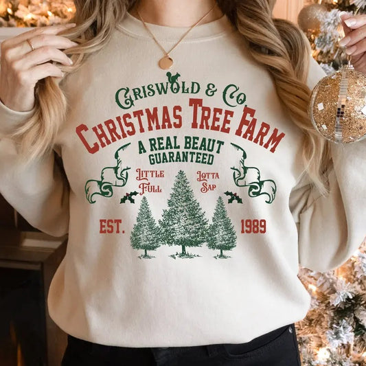 Tree Farm Christmas Sweatshirt, Christmas Sweater, Little Full Lotta Sap, Family Vacation, Christmas Vacation Inspired, Winter Christmas Gift, Funny Christmas Sweatshirt