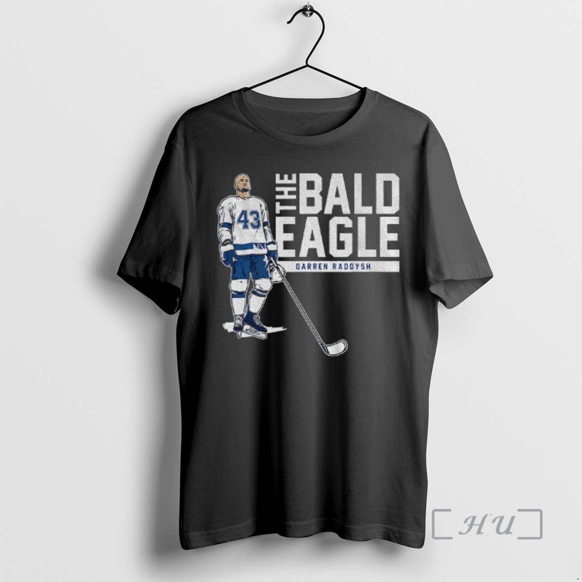 Trending Darren Raddysh 43 The Bald Eagle Tampa Bay Lightning Nhl Hockey Premium T Shirts Hoodie, Sweatshirt