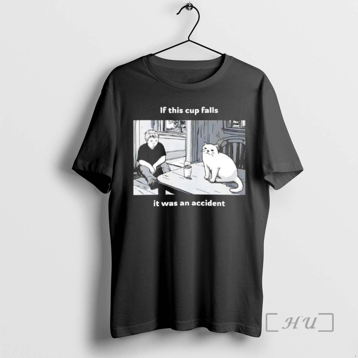 Trending Simons Cat If This Cup Falls It Was An Accident Premium T Shirts Sweater Hoodie, Sweatshirt | CoreVibeTees.com
