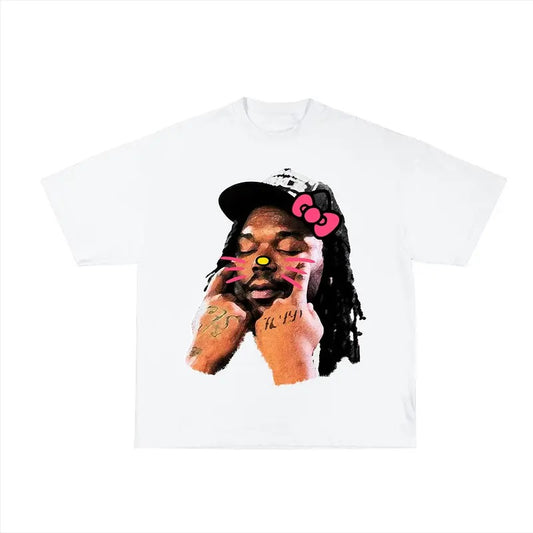 Trendy Luckii Graphic Tee - Pink Kitty Big Face Edition