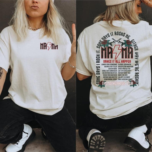 Trendy Mama Rock Shirt, Mama Tour Shirt, Funny Motherhood Shirt, Mothers Day Gift, Cool Trendy Mom Gifts, Badass  Mama T-Shirt