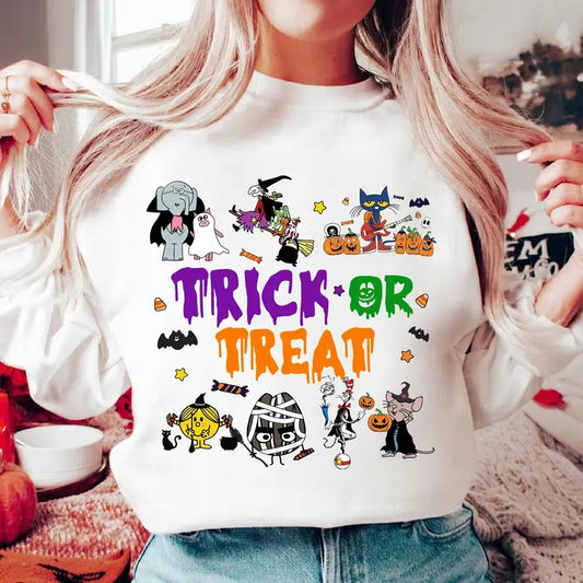 Trick Or Treat Shirt Halloween Children Books Shirt Halloween Shirt Spooky Vibes Shirt Trendy Halloween Shirt Halloween Vibes Shirt