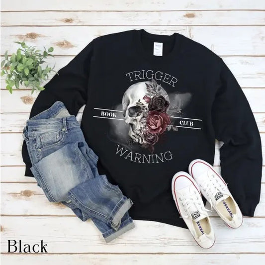 Trigger Warning Sweatshirt - Unisex Medium-Heavy Fabric, Loose Fit, Casual Style, Long Sleeve, 50% Cotton & 50% Polyester, Machine Washable - Pullover