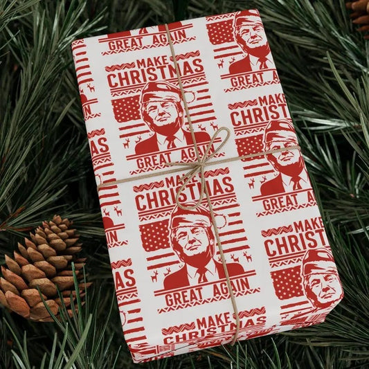 Trump Christmas Wrapping Paper Make Christmas Great Again Wrapping Paper Funny Christmas Gift Paper MAGA Gift Wrap Republican Gift