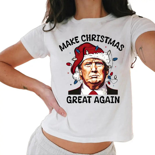 Trump Make Christmas Great Again Baby Tee, Make Christmas Great Again Baby Tee,  Funny Trump Gift Casual Comfort