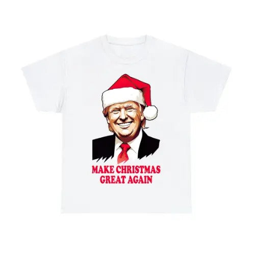 Trump Make Christmas Great Again Graphic T-shirt, Short Sleeve Tees Trend Casual Tops For Men Women
