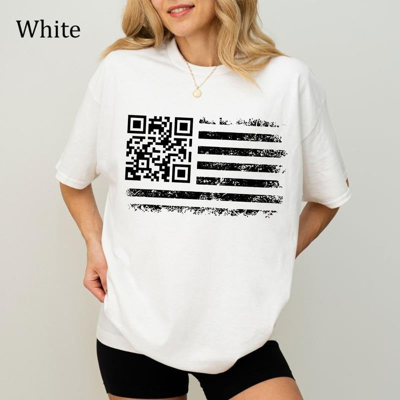 Trump QR Code T-Shirt, Funny Political Tee, Trending 2025 Shirt, Ultra Soft Cotton Tee, Everyday Casual Wear