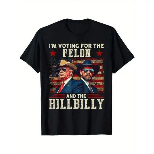 Trump Vance 2024 T-Shirt Black casual short sleeve men's sport T-shirt Made in USA