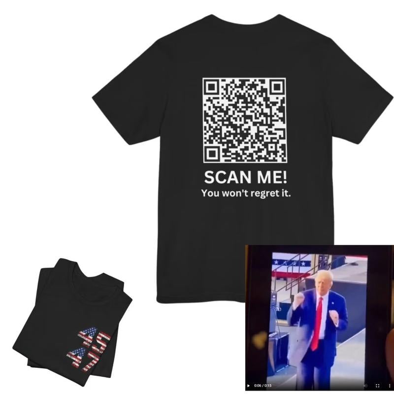 Trump YMCA QR Code Dance T-Shirt with Sound, Funny President Trump Shirt, Perfect Gift for Trump Supporters, High-Quality Style Tee, Gift for Best Friend, Gift for Him & Her - Trending, Crew Neck, Top
