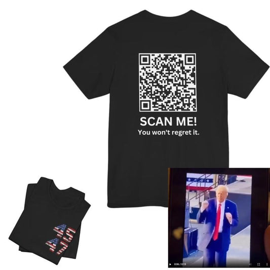 Trump YMCA QR Code Dance T-Shirt with Sound, Funny President Trump Shirt, Perfect Gift for Trump Supporters, High-Quality Style Tee, Gift for Best Friend, Gift for Him & Her - Trending, Crew Neck, Top