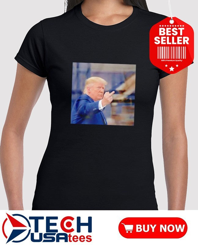Trump flips off middle finger on Michigan shirt