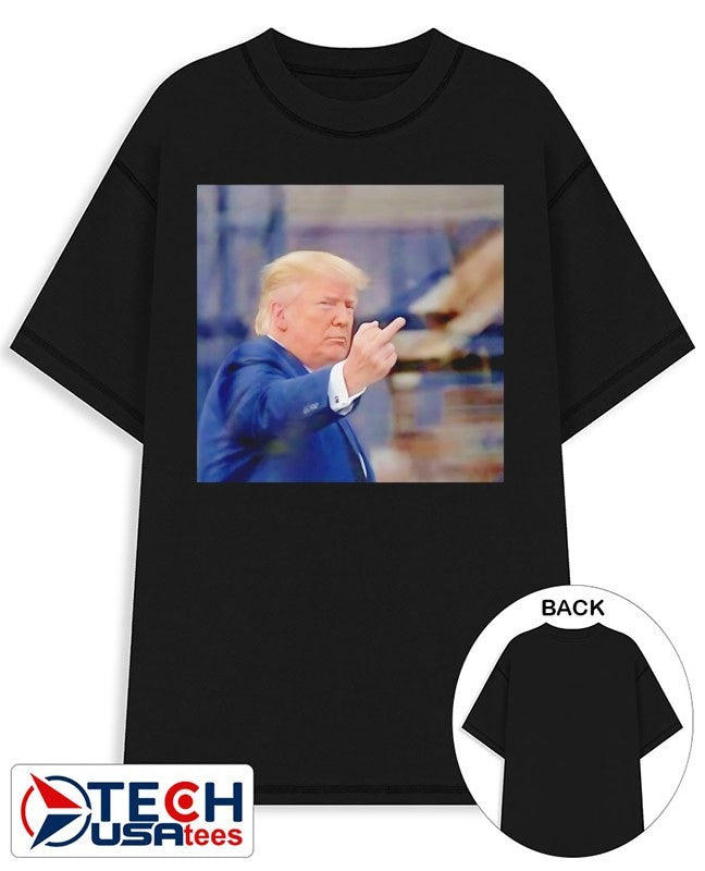 Trump flips off middle finger on Michigan shirt