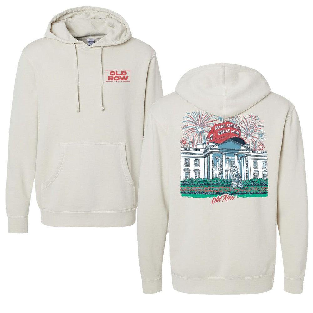 MAGA White House Pigment Dyed Premium Hoodie T-Shirts, Sweatshirt | CoreVibeTees.com (Image 1)