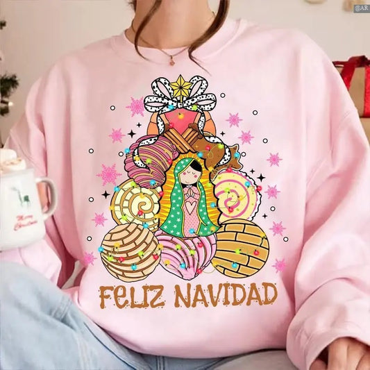 It's Abuelita and Pan Dulce Season Sweatshirt/Hoodie/Tshirt, Coquette Mexican Christmas, Tis The Season, Retro Crewneck, Gift For Lovers, Cotton, Trendy Womenswear Top