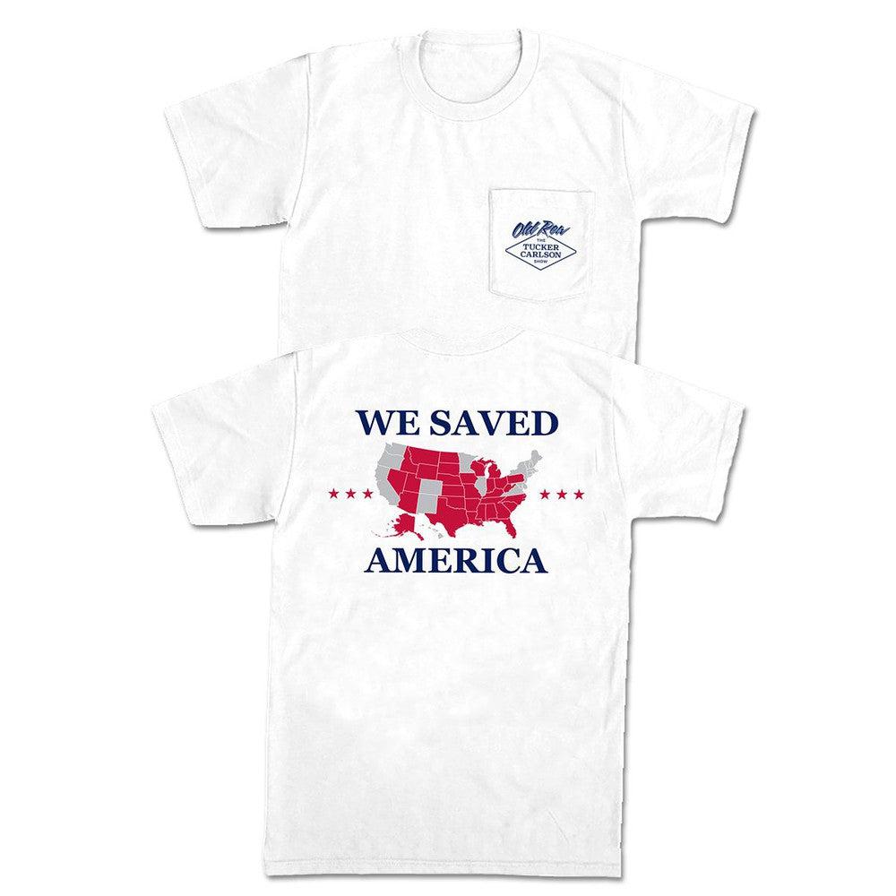 We Saved America '24 Pocket Tee Hoodie, Sweatshirt | CoreVibeTees.com (Image 1)
