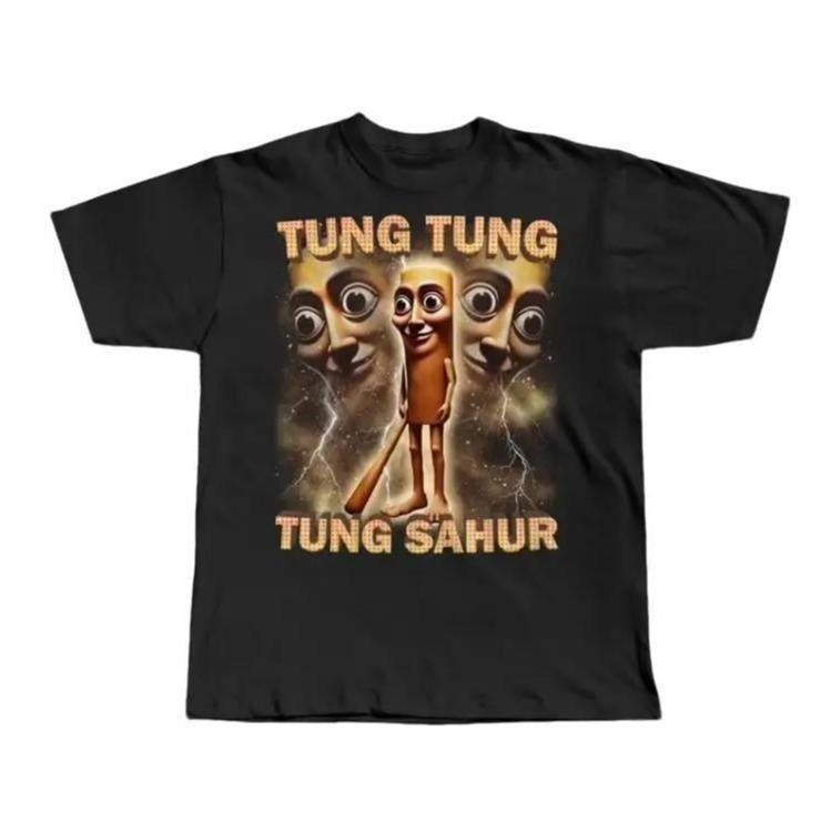 Tung Tung Tung Sahur Funny Baseball Bat Meme T-shirt Classic Cotton