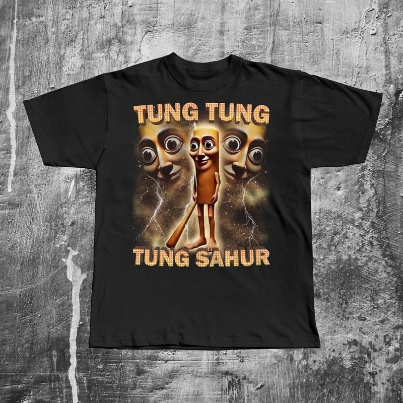 Tung Tung Tung Sahur Funny Baseball Bat Meme T-shirt, Italian Brainrot Shirt, Dank Memes, Unhinged Clothes, Weird Tee, Oddly Specific, Friend Gift
