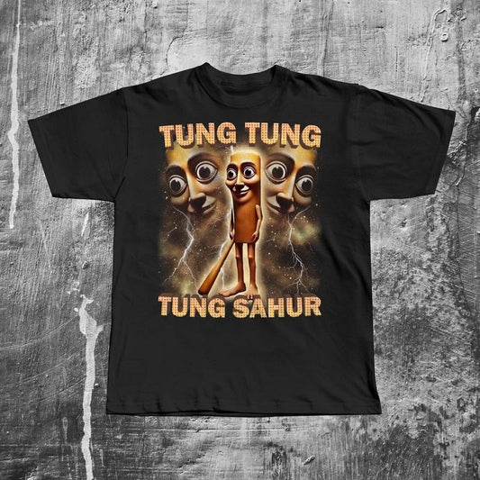 Tung Tung Tung Sahur Funny Baseball Bat Meme T-shirt, Italian Brainrot Shirt, Dank Memes, Unhinged Clothes, Weird Tee, Oddly Specific, Friend Gift