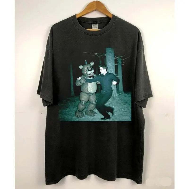 Twilight Vintage Tee, Edward Dances With Freddy T-Shirt, Movie Graphic Tee, Unisex Meme Cringe Funny Dumb Shirts, Menswear Womenswear Streetwear LNN